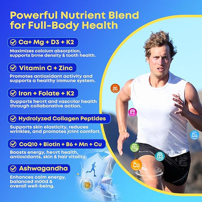 180 Count Calcium Citrate Gummies 1200 mg with Vitamin D3, K2, Magnesium & Zinc, High Absorption Calcium Supplements for Women & Men for B0ne, Muscle & Immune Support, Sugar Free, Mixed Berry Flavor