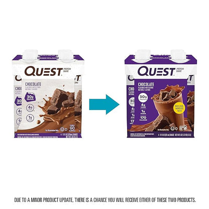 Quest Nutrition Ready To Drink Chocolate Protein Shake,30g Protein,4g Net Carbs,Gluten Free,Keto Friendly,11 fl oz,(Pack of 24)