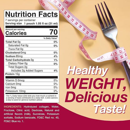 ProtiDIET Concentrated Grape High Protein Nutritional Drink Mix - Low Sugar, No Fat, Quick and Easy to Make Delicious Grape Juice Flavor for a Boost of Energy - 7 Pouch Per Box