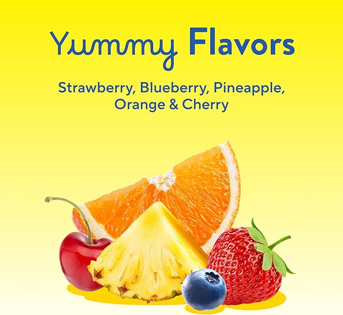 L’il Critters Gummy Vites Daily Gummy Multivitamin for Kids, Vitamin C, D3 for Immune Support Cherry, Strawberry, Orange, Pineapple and Blueberry Flavors, 70 Count Gummies