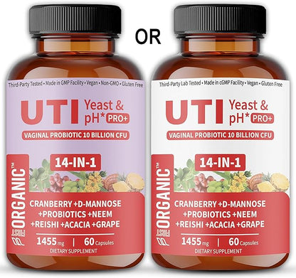 Women’s Vaginal Microflora Probiotic | Supports UTI, Yeast & pH Balance | Daily Hydration Blend with Cranberry, D-Mannose, Aloe & Hibiscus | Odor, Flora & Urinary Tract Care | Vegan, Non-GMO, 60Caps