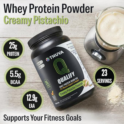 Creamy Pistachio Protein Powder. 25g Protein Shake Powder for Post Workout Recovery, Smoothie & Baking. Gluten & Sugar Free, Highly Kosher, Amino Acids (5.5g BCAA, 2.7g Leucine), 23 Servings
