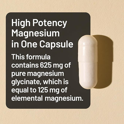 NatureWise Magnesium Glycinate 625 mg - High Absorption Chelated Magnesium Glycinate for Sleep, Relaxation, Muscle & Bones* - Gentle on Stomach, Vegan, Non-GMO - 90 Capsules[90-Day Supply]