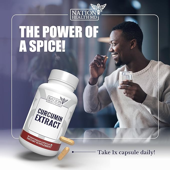Curcumin Extract - Turmeric Supplement - High Absorption Curcuma for Immune Health Support & Joint Health - Standartized Curcuminoids - Vegan, Gluten Free - 30 Capsules