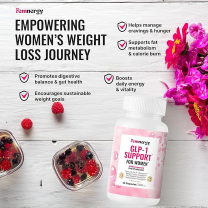 GLP-1 Support Weight Loss Probiotic Supplement for Women - Natural Appetite Suppressant Metabolism & Gut Health - GLP1 Support to Activate Daily Hunger Control & Fat Burn Support