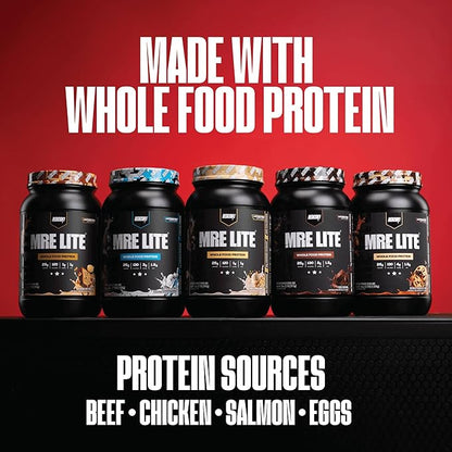 REDCON1 MRE LITE Whole Food Protein Powder, Cookies & Cream - Lactose Free Meal Replacement with Animal Protein Blends - Easy to Digest Formula - Only 3g Carb per Serving (30 Servings)
