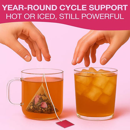 Organic Hormone Balance Tea for Women – Raspberry Leaf Tea with Fenugreek, Tulsi & Black Cohosh – Herbal Hormone Balance tea for PMS (Cramps, Mood, Bloating), Menstrual Cycle & Perimenopause Support