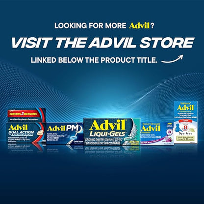 Advil Pain Reliever and Fever Reducer, Pain Relief Medicine with Ibuprofen 200mg for Headache, Backache, Menstrual Pain and Joint Pain Relief - 50x2 Coated Tablets