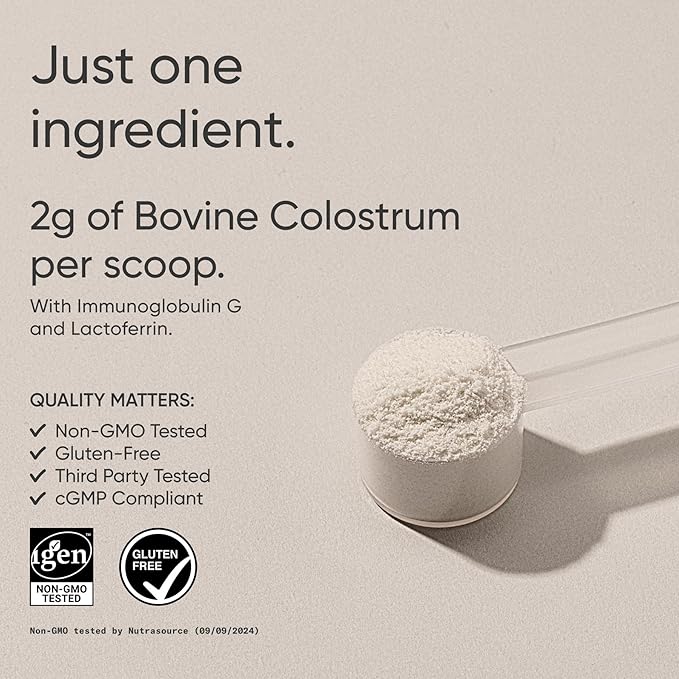 Sports Research® Bovine Colostrum Powder – Easy to Mix Superfood – Immunity Support & Gut Health w/ 30% IgG Antibodies - U.S. Sourced · Non-GMO · Gluten Free - 75 Servings (Unflavored)