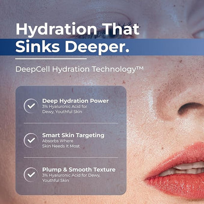 TURMSKIN® Hyaluronic Acid Serum Ampoules [ULTRA HYDRATING VIALS] - 3% Hyaluron Booster for Glass Skin & Anti Aging - 24 Hours Hydration - Soft PE Triple Hyaluronic Complex for Faceskin Repair & Renew