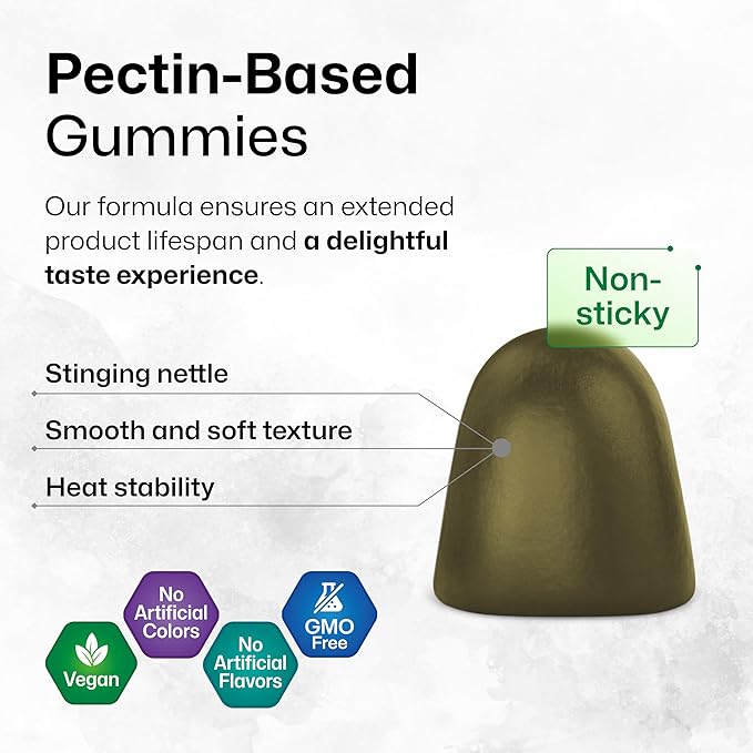 BIO KRAUTER® Stinging Nettle for Seasonal Support - Stinging Nettle Root Supplement 750 mg for Urinary Tract Support & Daily Wellness - 60 Gummies, 30-Day Supply, Non-GMO, Apple Flavor
