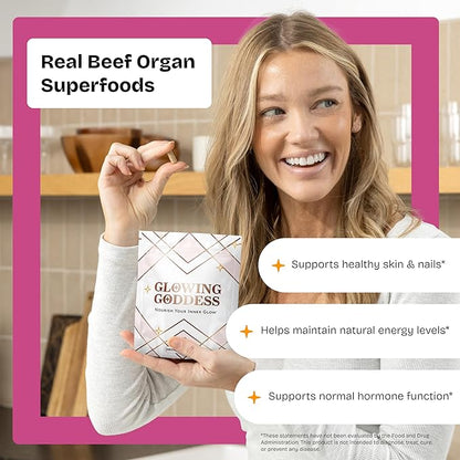 Female-Optimized Beef Organ Superfood (Beef Ovary Uterus, Liver, Kidney, Heart, & 6 More) - 100% Grass Fed & Finished, Pasture Raised Cattle, 3rd Party Tested - Nourish Your Inner Glow