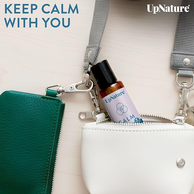 UpNature Calm Essential Oil Roll On - 100% Natural Aromatherapy Blend for Relaxation Relief - Self Care Gifts for Women Easter Basket Stuffers for Teens
