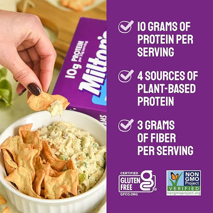 Milton's Protein Crackers, Red Chili - 10g of Plant-Based Protein Per Serving, Gluten Free, Non-GMO Project Verified, Vegetarian-Friendly, Zero Grams Added Sugar Per Serving, 4.25 Oz, Pack of 2