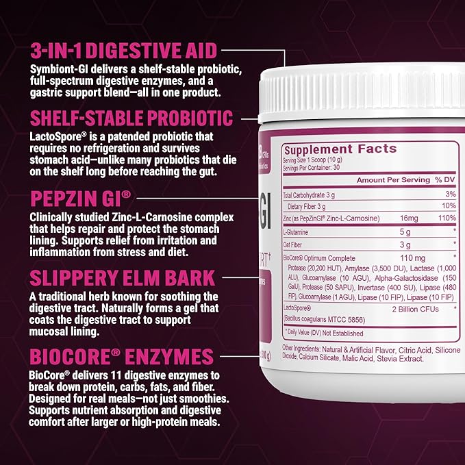 PEScience Complete-GI Gut Health Powder, Probiotics for Women and Men, Digestive Enzymes, Prebiotic Fiber, L-Glutamine, Pepzin GI Zinc Carnosine - Watermelon Flavor, 30 Servings