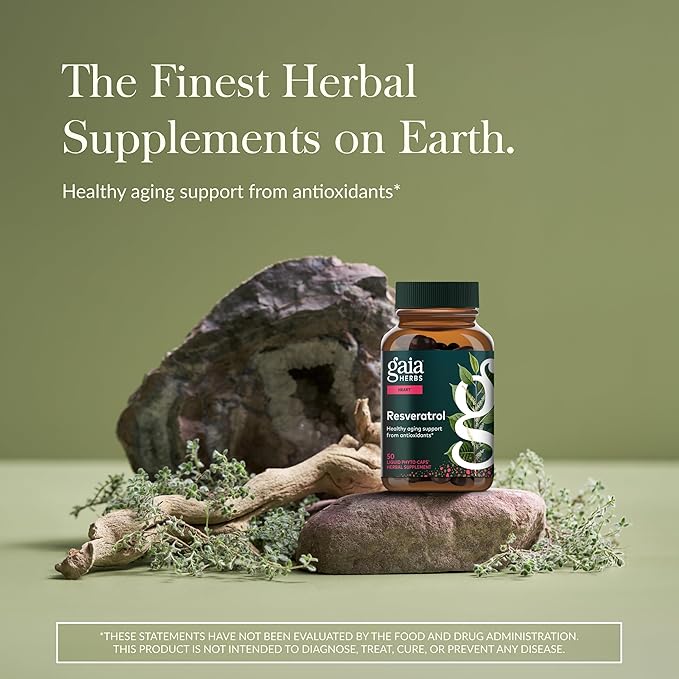 Gaia Herbs Resveratrol - Beauty & Radiance Antioxidant Support Supplement* - Made with Japanese Knotweed - Contains 150 mg Trans-Resveratrol per Serving - 50 Liquid Phyto-Capsules (25 Servings)