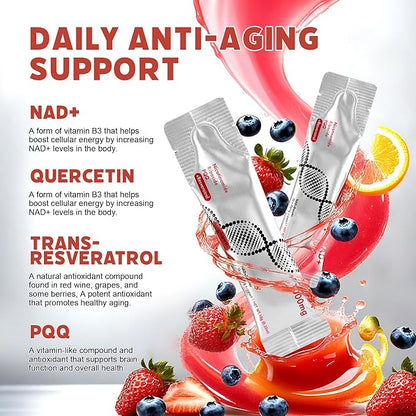 Liquid Supplement 1000mg, High-Potency Formula with Nicotinamide Riboside, Resveratrol & PQQ – Supports Cellular Energy, Focus & Healthy Aging, 1 Pack