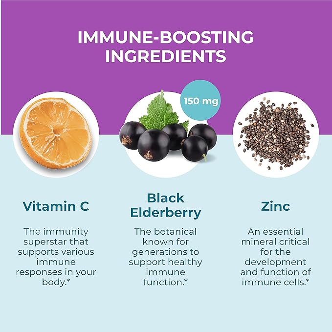 Hyland's Organic Elderberry Plus Gummies, Organic Black Elderberry with ZINC and Vitamin C, Immune Support Supplement for Adults, 60 Vegan Gummies (30 Days) (Pack of 2)