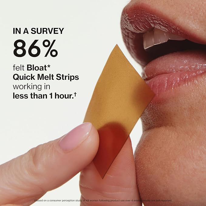 Love Wellness Bloat* Quick Melt Strips - Fast-Dissolving Digestive Support with Mint, Fennel, and Caraway - Helps Ease Occasional Bloating* - No Water Needed - Vegan and Sugar Free - 32 Strips