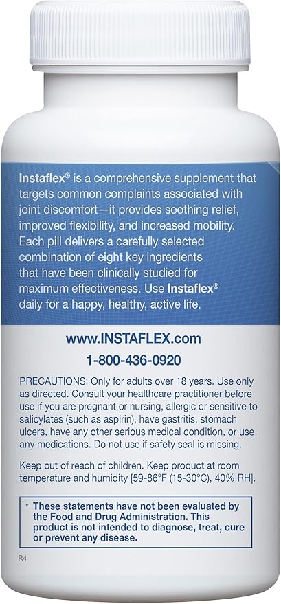 Instaflex Joint Support Supplement for Men and Women - Glucosamine, MSM, White Willow, Turmeric, Ginger, Cayenne, Hyaluronic Acid - 90 Capsules