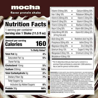 Premier Protein COFFEEHOUSE Mocha Protein Shake with Caffeine for Energy – 30g Protein, No Added Sugar, 24 Vitamins & Minerals, 11.5 fl oz, 12 Pack