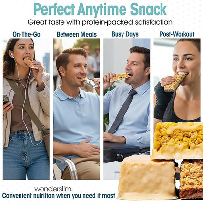 Wonderslim High Fiber Protein Bars, Variety Pack | 15g Protein, 8g Fiber | Low Sugar, Low Carb | Healthy Indulgence | Satisfying, Supports Energy & On-the-Go Convenience, 7 Pack