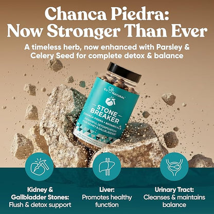 Chanca Piedra Stone Breaker - The Original Stone Breaking Formula with Celery Seed & Parsley - Supports Kidney, Gallbladder & Urinary Tract Cleansing to Help Flush Impurities - 60 Vegetarian Capsules