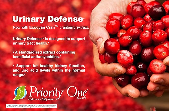 Priority One Vitamins Urinary Defense 100 Vegetarian Capsules - Supports Healthy Urinary System.*