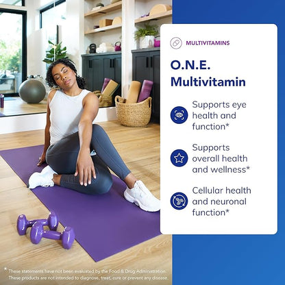 Pure Encapsulations O.N.E. Multivitamin - Once Daily Multivitamin with Antioxidant Complex Metafolin, CoQ10, and Lutein to Support Vision, Cognitive Function, and Cellular Health* - 30 Capsules