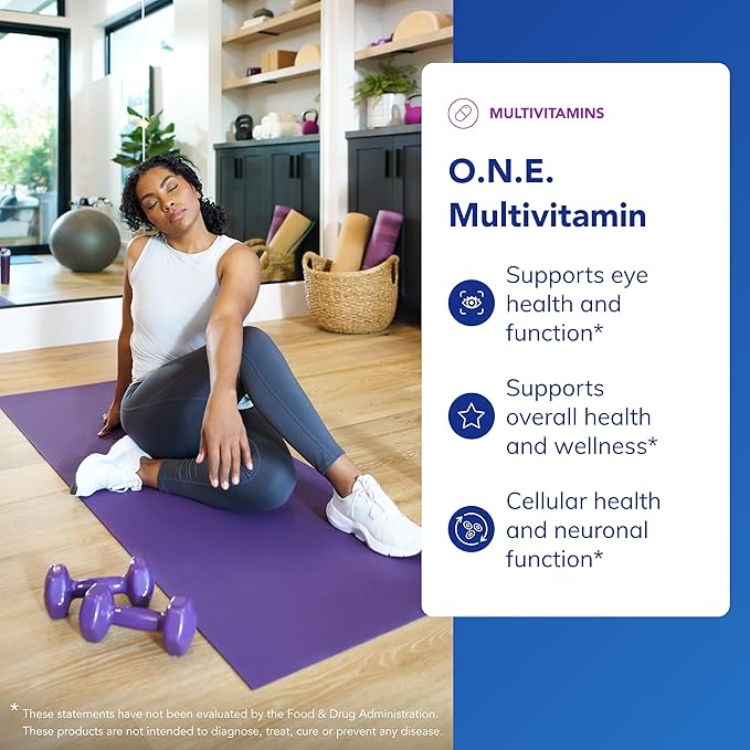 Pure Encapsulations O.N.E. Multivitamin - Once Daily Multivitamin with Antioxidant Complex Metafolin, CoQ10, and Lutein to Support Vision, Cognitive Function, and Cellular Health* - 60 Capsules