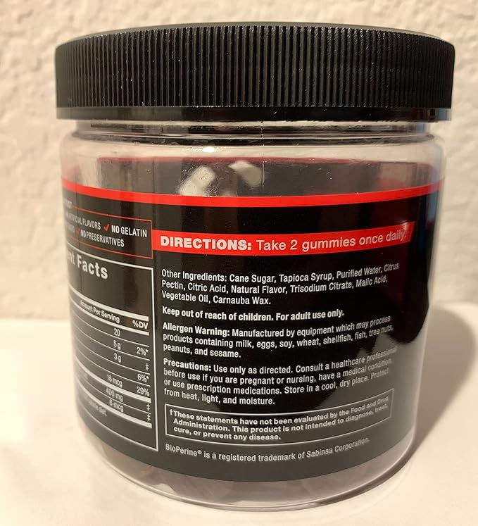 Force Factor Black Maca Gummies, 2-Pack, Black Maca Root to Enhance Male Vitality, Increase Energy & Strength, with BioPerine for Superior Absorption, Delicious Passion Berry Flavor, 120 Gummies