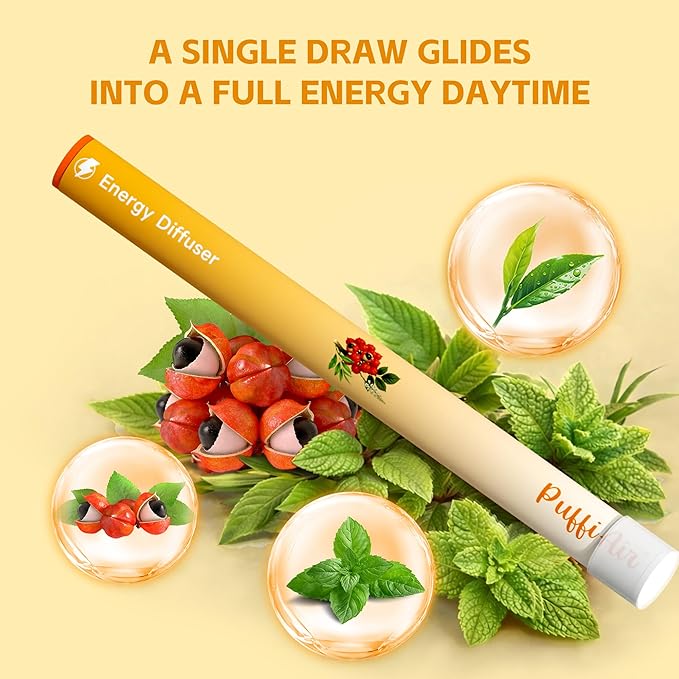Herbal Diffuser Pen, Energy Diffuser with Guarana, Green Tea Extract, VB12, Peppermint & Menthol for Energy Boost, All Natural Swap - Up to 600 Uses (Varies by Usage), 1 Diffuser, 1 Pack