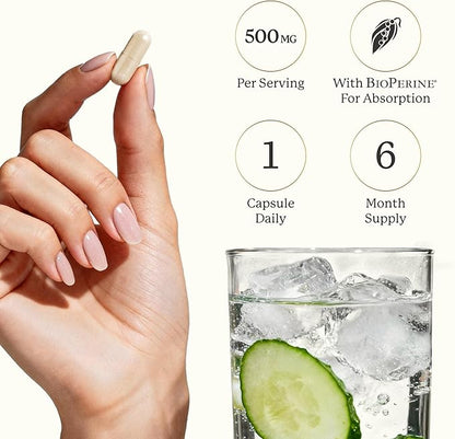 Calcium D-Glucarate | 500mg | CDG for Liver Detox and Cleanse, Hormone Balance, and Menopause Support | Calcium Supplement | Vegan, Non-GMO, & Third-Party Tested | 180 Capsules (6-Month Supply)