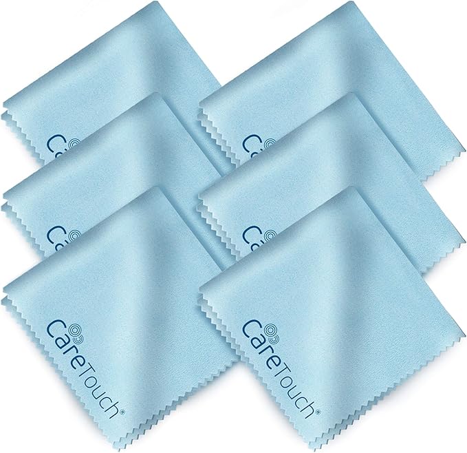 Care Touch Lens Cleaning Wipes with Microfiber Cloths - 200 Lens Wipes for Eyeglasses & 6 Microfiber Cloths - Glasses, Camera Lenses, Screens, Eye Glasses Cleaner for Cleaning Eyeglasses