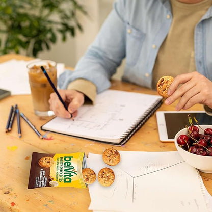 belVita Energy Snack Bites Variety Pack, Banana Dark Chocolate & Sunflower Seed, Blueberry & Sunflower Seed, 15 Snack Packs