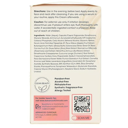 Advanced Clinicals Retinol Cream Face Moisturizer | Encapsulated Retinol Lotion For Face With Ferulic Acid + Vitamin E To Soften Appearance Of Crepey Skin & Look of Fine Lines & Wrinkles, 2.5 Fl Oz