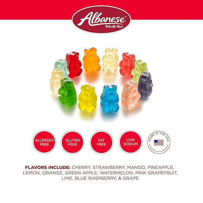 Albanese Candy, 12 Flavor Gummi Bears, 7.5-Ounce Bag, Pack of 12