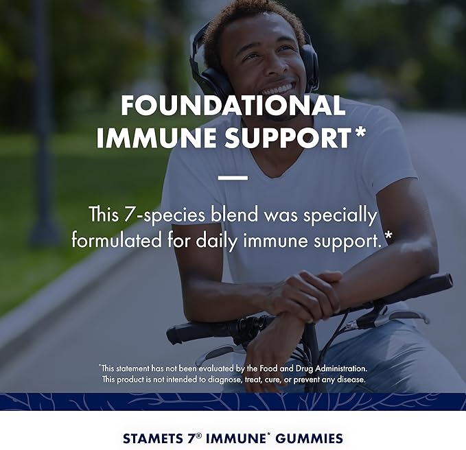 Host Defense Immune Gummies - 7 Species Blend - Mushroom Supplement for Immune Support - Includes Royal Sun Blazei, Cordyceps, Reishi, Maitake, Lion's Mane, Chaga & Mesima - 90 Gummies (30 Servings)