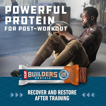 CLIF BUILDERS Protein Bars - Chocolate Peanut Butter and Vanilla Almond Flavor - Variety Pack - 20g Plant Based Protein - Gluten Free - Non-GMO - Low Glycemic - No Artificial Sweeteners - 2.4 oz. (10 Count)