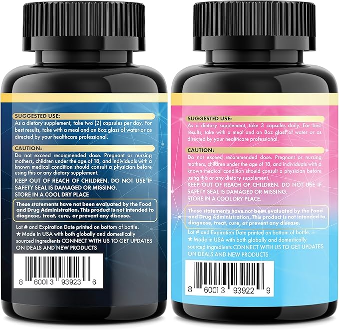 Shining Serenity Set, Cortisol Support with Ashwagandha, L-Theanine, Magnesium, Lions Mane, GABA, Bacopa Monnieri, Collagen I, II, III, V, X, Folate, Biotin, Keratin, Hyaluronic Acid (2 Pack)