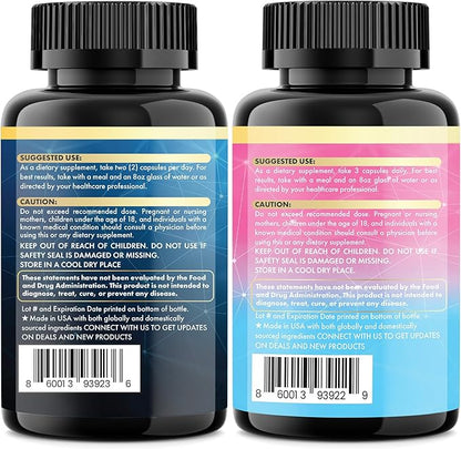 Shining Serenity Set, Cortisol Support with Ashwagandha, L-Theanine, Magnesium, Lions Mane, GABA, Bacopa Monnieri, Collagen I, II, III, V, X, Folate, Biotin, Keratin, Hyaluronic Acid (2 Pack)
