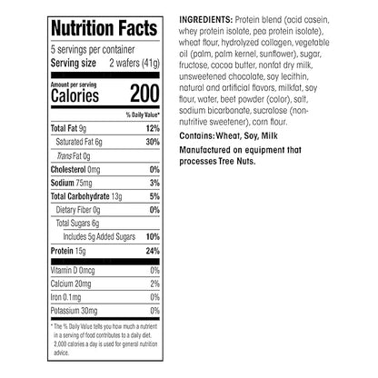 WonderSlim Protein Wafer Snack Bar, Raspberry, 200 Calories, 15g Protein, 0mg Cholesterol (5ct)