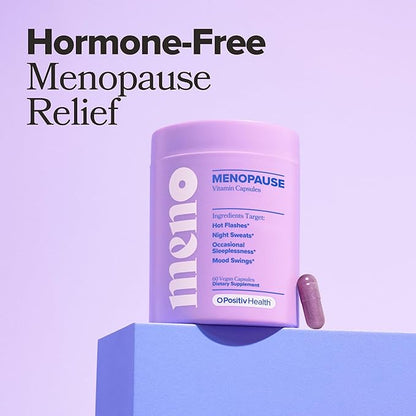 O Positiv MENO Vitamins for Menopause - Hormone-Free Menopause Supplement for Women - Black Cohosh & Ashwagandha KSM-66 - Helps Relieve Hot Flashes, Night Sweats, Mood Swings - 30 Servings (Pack of 2)