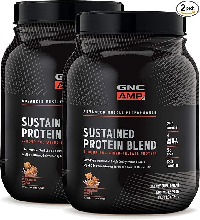 GNC AMP Sustained Protein Blend - Cinnamon Toast (28 Servings)