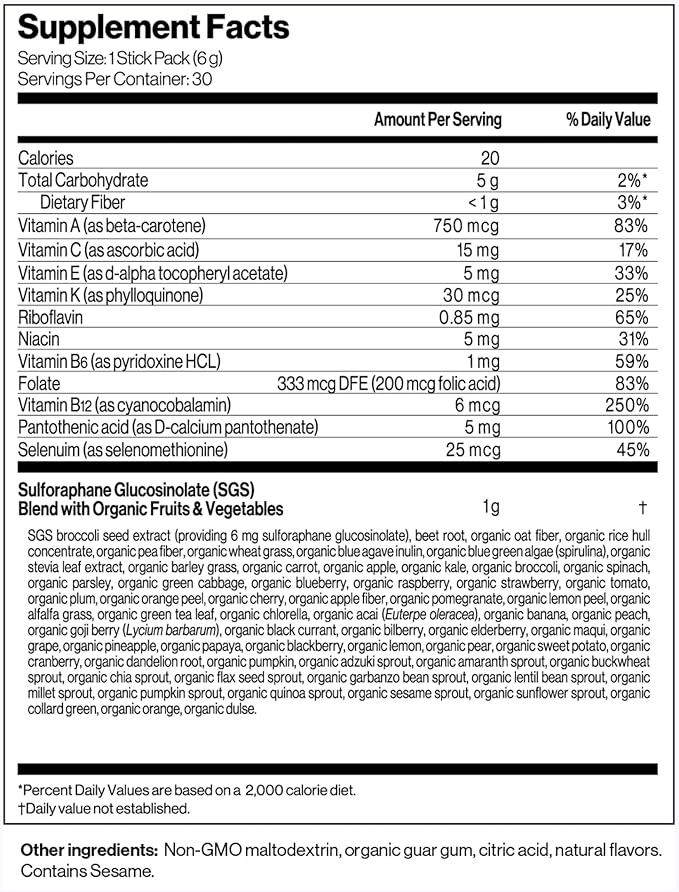 Immunocal Booster – Supplement with Over 50 Fruits & Veggies, Relieves Inflammation, Immune Support, Antioxidant, Selenium + Sulforaphane (Nrf2 Activator™) | Gluten Free, Sugar Free | 30 Servings
