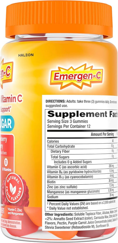 Emergen-C Zero Sugar Immune Support Adult Gummies 36 Count