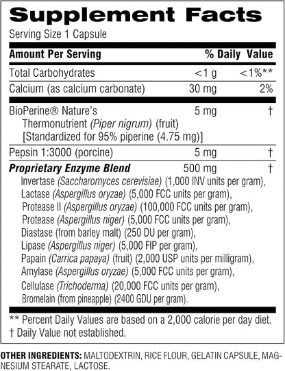Botanic Choice Digestive Enzyme Complex - Digestive Aid for Healthy Gut Supplement for Better Digestion and Improved Nutrient Absorption to Ease Abdominal Bloating - 90 Pills