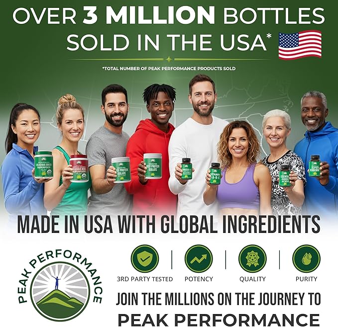 Greens Superfood + Grass Fed Collagen Peptides Powder - Ultimate Blend of Best Tasting Green Superfood with Pure Pasture Raised Hydrolyzed Protein Powder for Skin Hair + Joint Health
