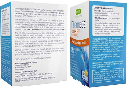 Igennus Pharmepa rtg Omega 3 EPA DHA Fatty Acids 1000mg, IFOS Certified, High Potency Wild Fish Oil with GLA Evening Primrose Oil, Lemon Flavor, 360 Softgels