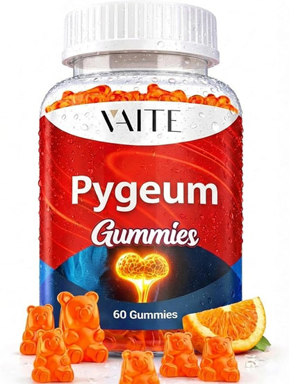 VAITE Pygeum Supplement Gummies 500mg - Vegan Chewables with Africanum Bark Extract, Plant-Based Supplements for Male, Non-GMO Gluten-Free, Sugar-Free, Gelatin-Free, 60 Chews Gummy